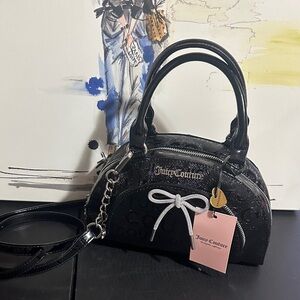 Juicy Couture eye candy satchel in liquorice—  and crossbody strap
